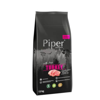 Piper – Hrană Uscată pentru Câini Junior cu Carne de Curcan – 12 kg
